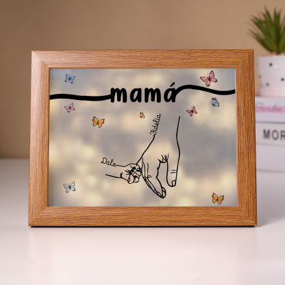 A mi mamá-Marco de 2-7 nombres y 1 texto personalizados de madera-Jessemade ES