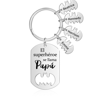 A mi papá-Llavero 1-5 Nombres Personalizados Batman-Jessemade ES