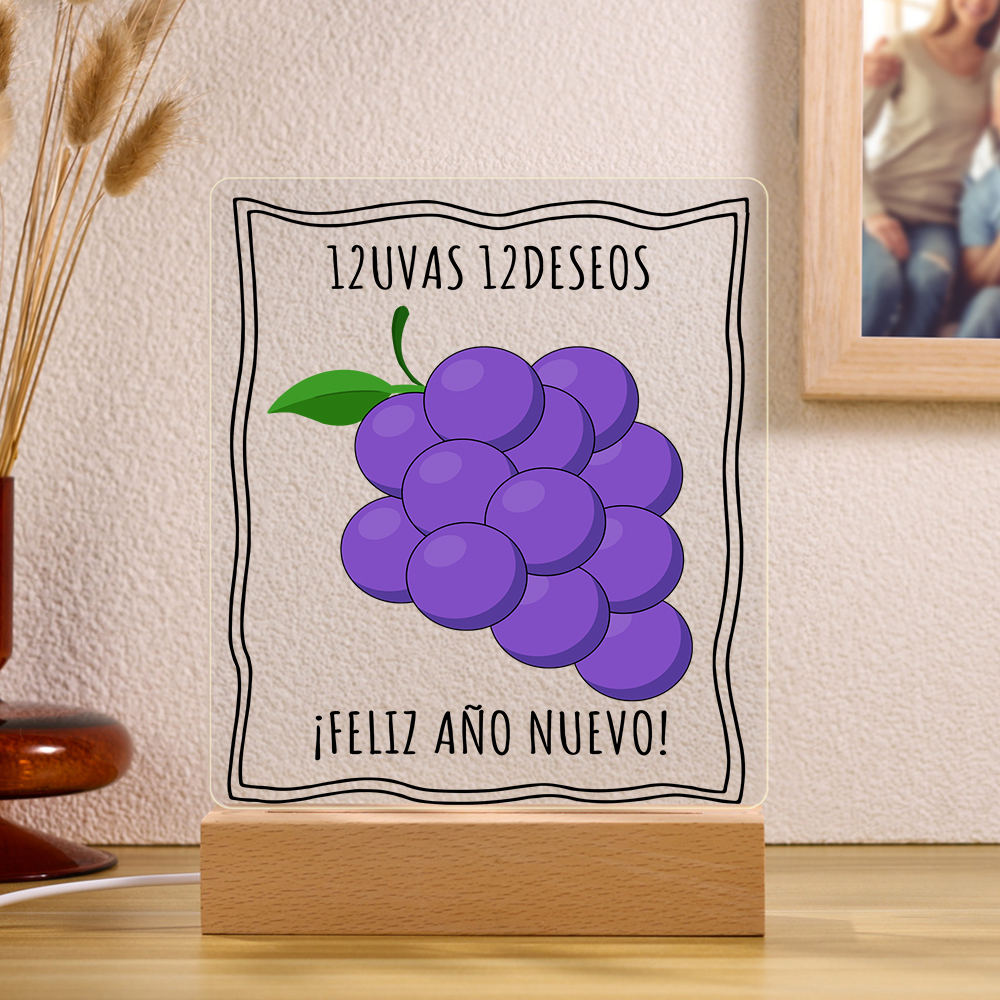 Navidad-Lámpara Luz de Noche LED Año Nuevo Doce Uvas Doce Deseos-Jessemade ES