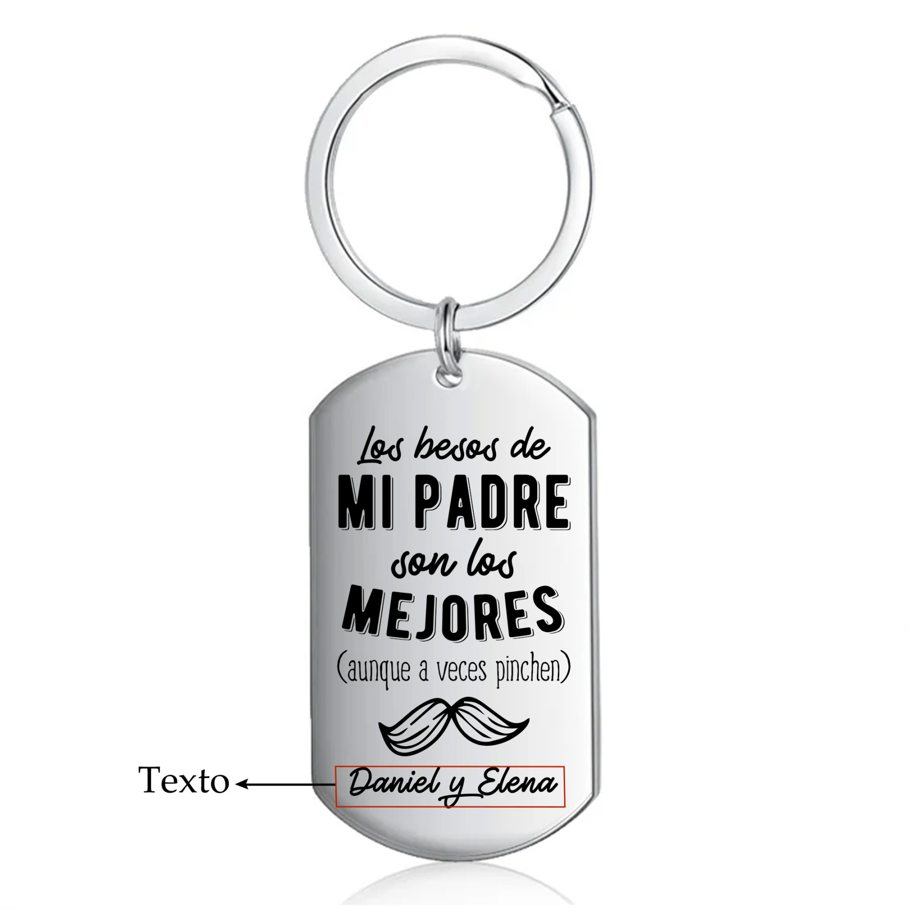 A mi papá-Llavero Personalizado LOS BESOS DE MI PADRE 1 Texto -Jessemade ES