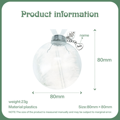 Bola navideña conmemorativa Adorno de Navidad 1 nombre personalizado con pluma -Jessemade ES