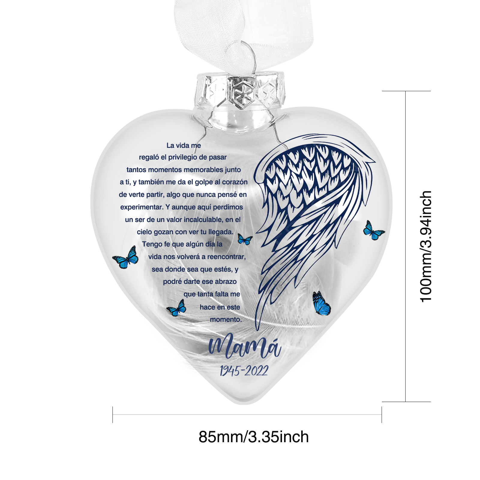 Bola navideña conmemorativa Adorno de Navidad 1 nombre y años personalizados con pluma -Jessemade ES