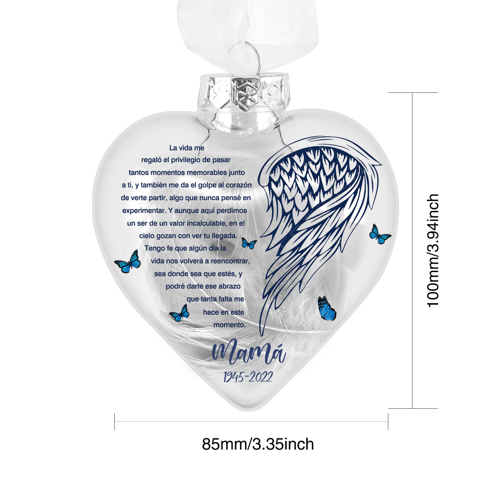 Bola navideña conmemorativa Adorno de Navidad 1 nombre y años personalizados con pluma -Jessemade ES