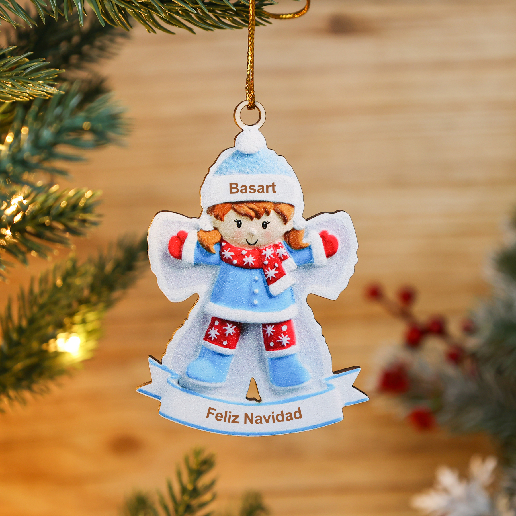 Navidad-Bebé Ornamento Navideño Muñeco 1 nombre y texto personalizados