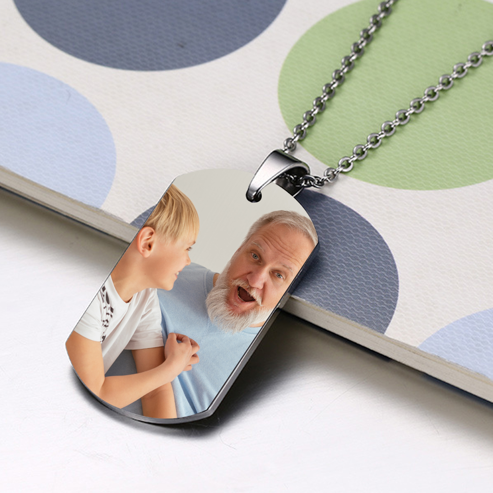 A MI ABUELO-Collar abuelo y nieto de placa personalizada con foto-Jessemade ES