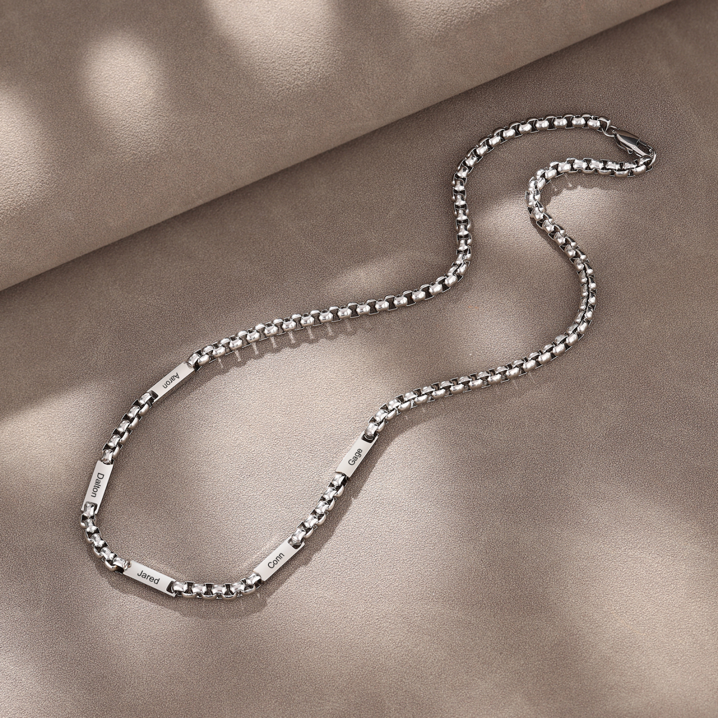 Collar de cadena personalizado con 1-5 nombres para hombre