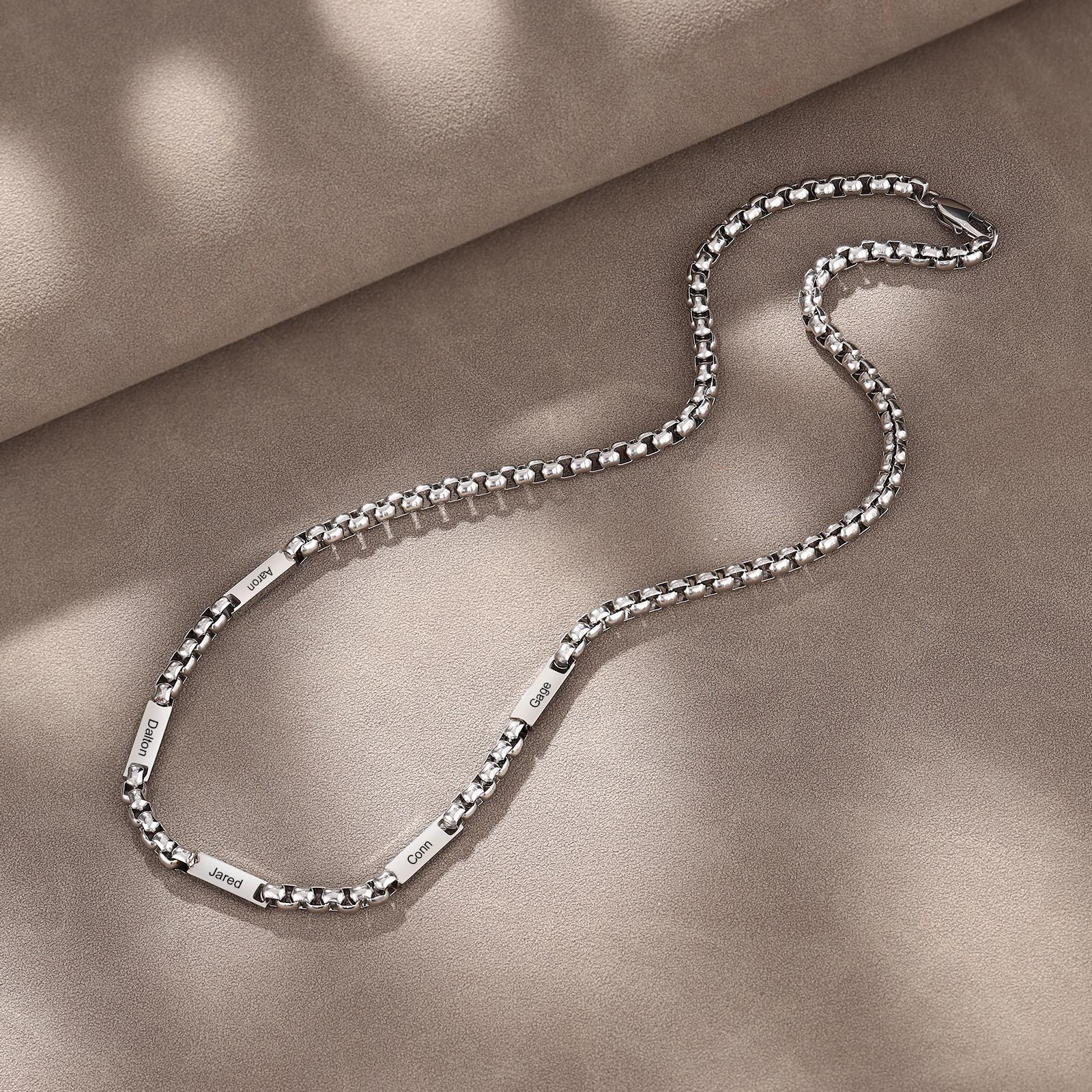 Collar de cadena personalizado con 1-5 nombres para hombre