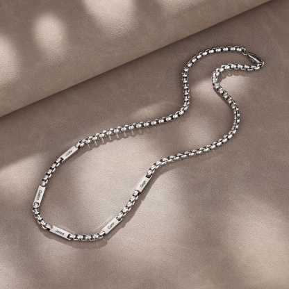 Collar de cadena personalizado con 1-5 nombres para hombre