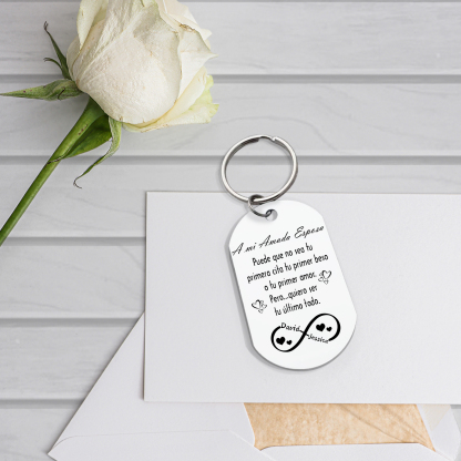 Llavero a mi esposa para pareja "Quiero ser tu último todo" 2 nombres personalizados-Jessemade ES