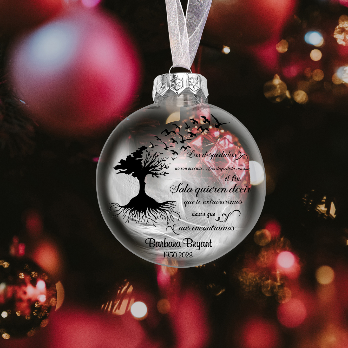 Bola navideña conmemorativa Adorno de Navidad 1 nombre y años personalizados con pluma -Jessemade ES