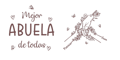 A mi abuela-Cartera personalizada para abuela con nombres grabados y diseño único – Detalle práctico Día de los Abuelos, regalo especial para la abuela más querida