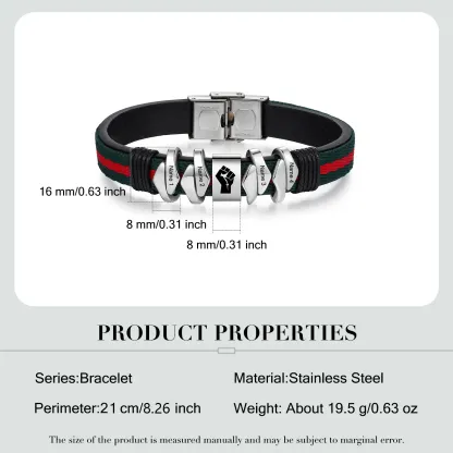 Pulsera 4 Nombres Personalizados de Cuero y Cuerda con Aros-Jessemade ES