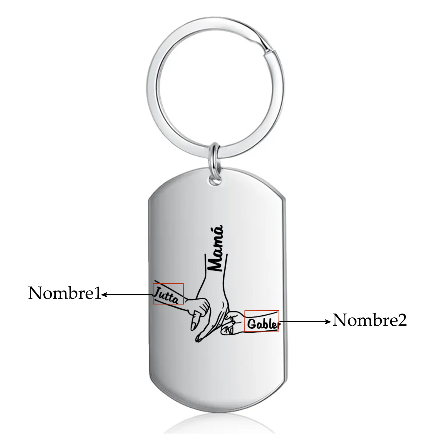 A mi mamá-Llavero 1-5 Nombres Personalizados MANOS COGIDAS-Jessemade ES