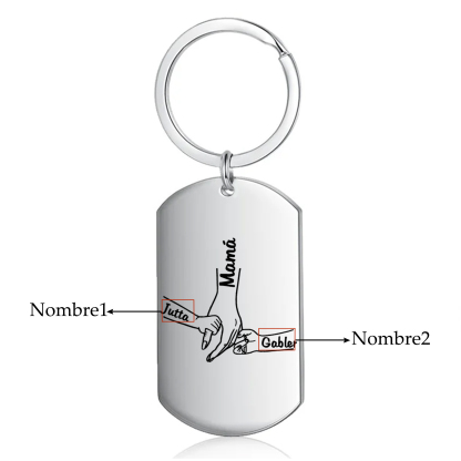 A mi mamá-Llavero 1-5 Nombres Personalizados MANOS COGIDAS-Jessemade ES