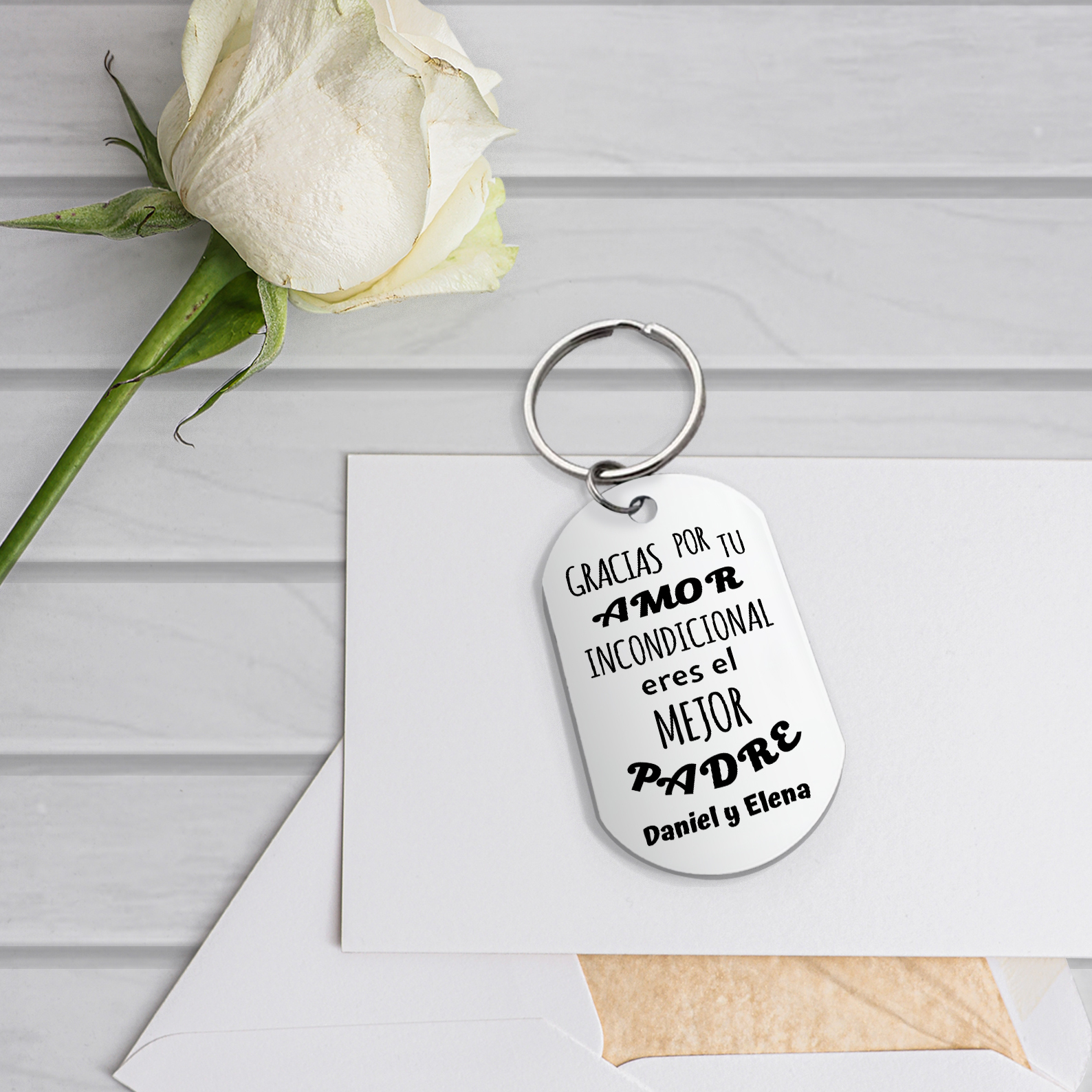 A mi papá-Llavero Personalizado EL MEJOR PADRE 1 Texto -Jessemade ES