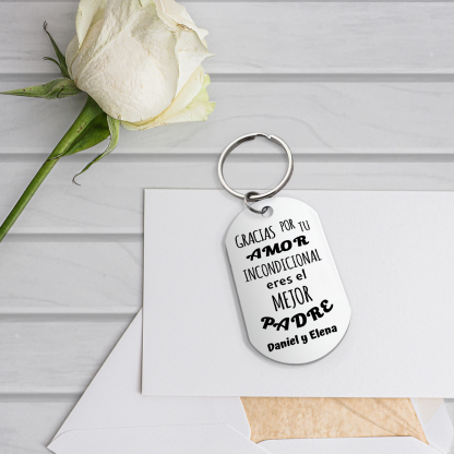 A mi papá-Llavero Personalizado EL MEJOR PADRE 1 Texto -Jessemade ES
