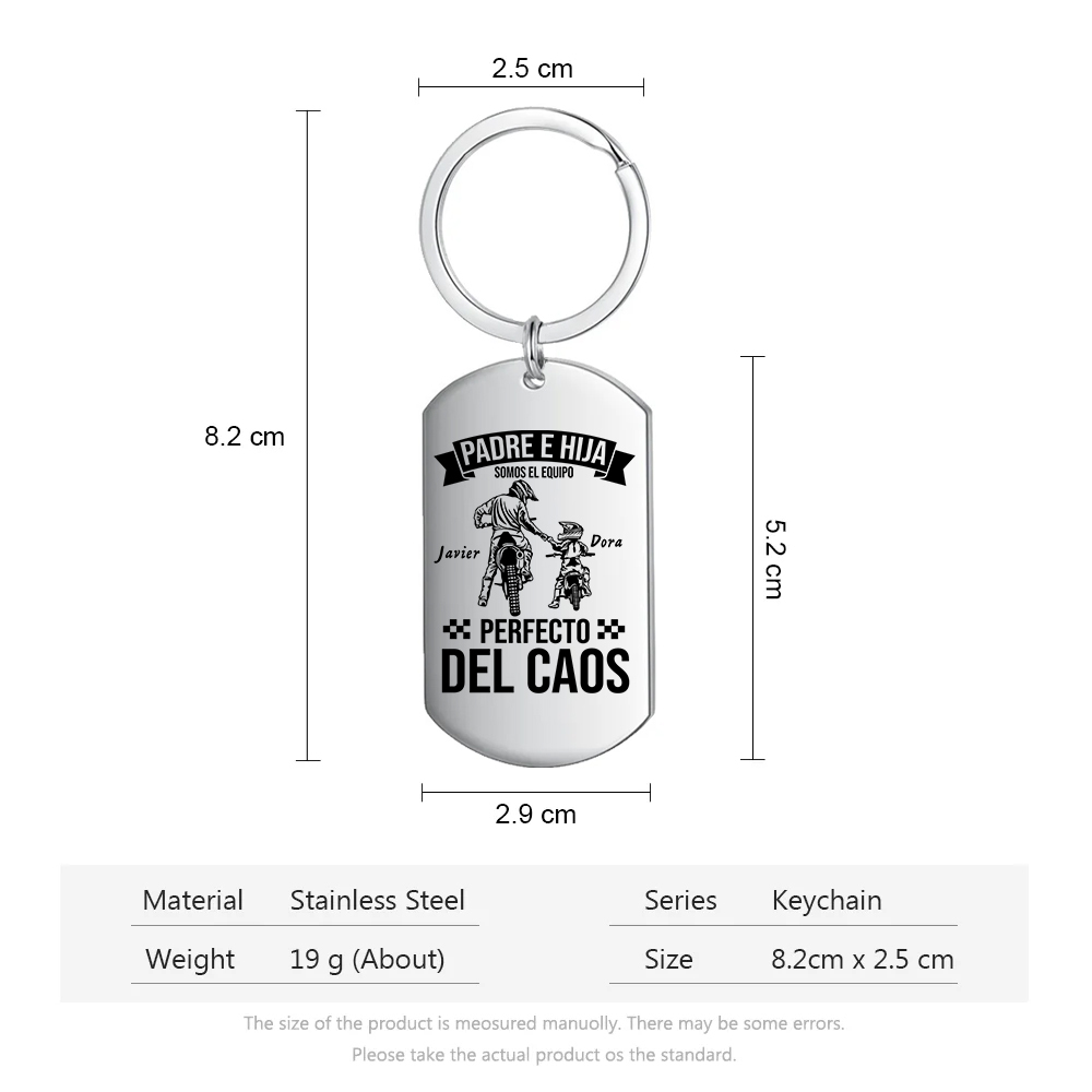 A mi papá-Llavero Personalizado PADRE E HIJA SOMOS EL EQUIPO PERFECTO 2 Nombres-Jessemade ES