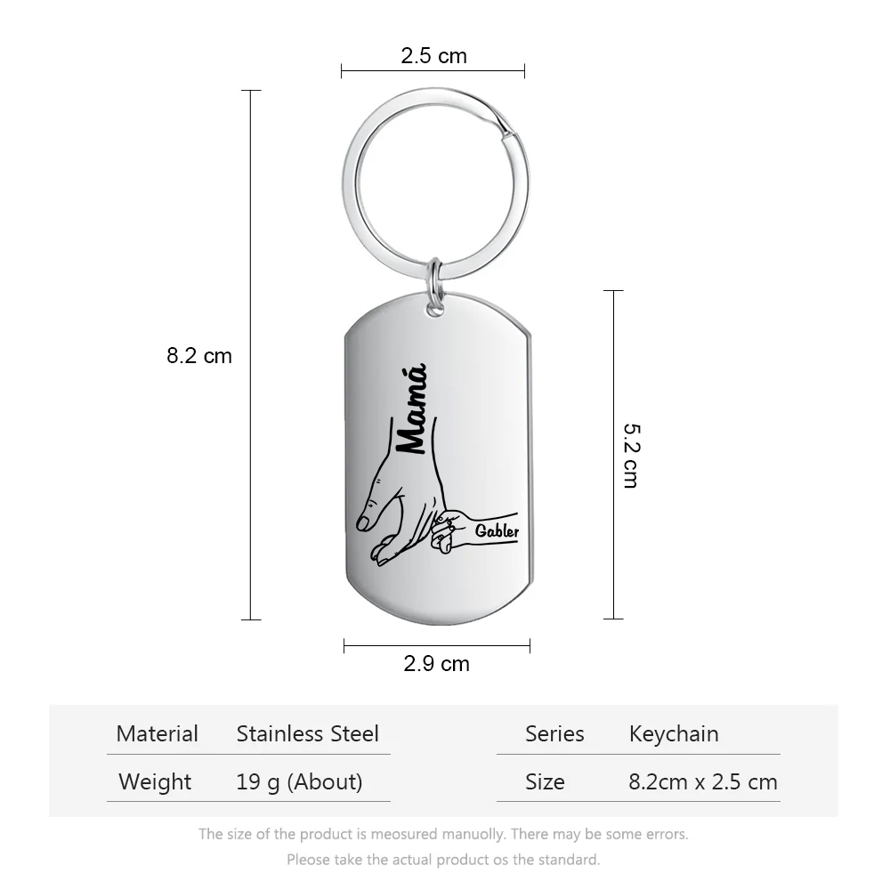 A mi mamá-Llavero 1-5 Nombres Personalizados MANOS COGIDAS-Jessemade ES