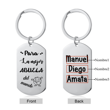 A mi abuela - Llavero 1-5 Nombres Personalizado LA MEJOR ABUELA-Jessemade ES