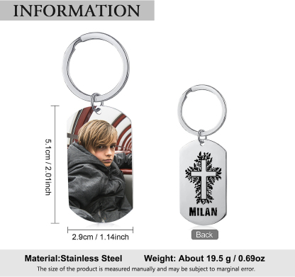 Comunión-Llavero con icono de comunión 1 foto y 1 nombre personalizados-Jessemade ES