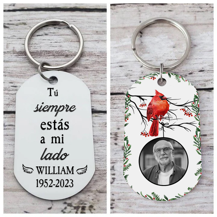 Llavero conmemorativo a un ser querido personalizado con foto, nombre y años-Jessemade ES
