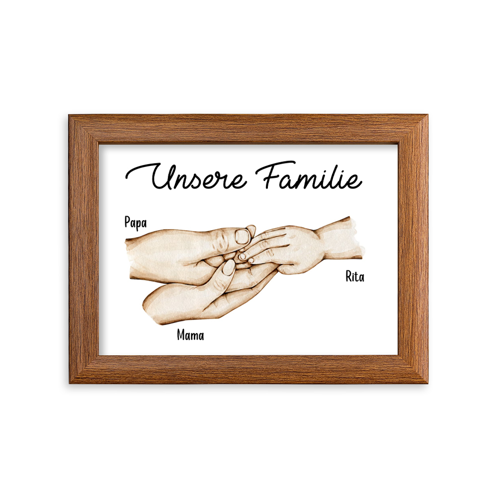 A mi papá-Marco de madera mano a mano 3 nombres personalizados con texto-Jessemade ES