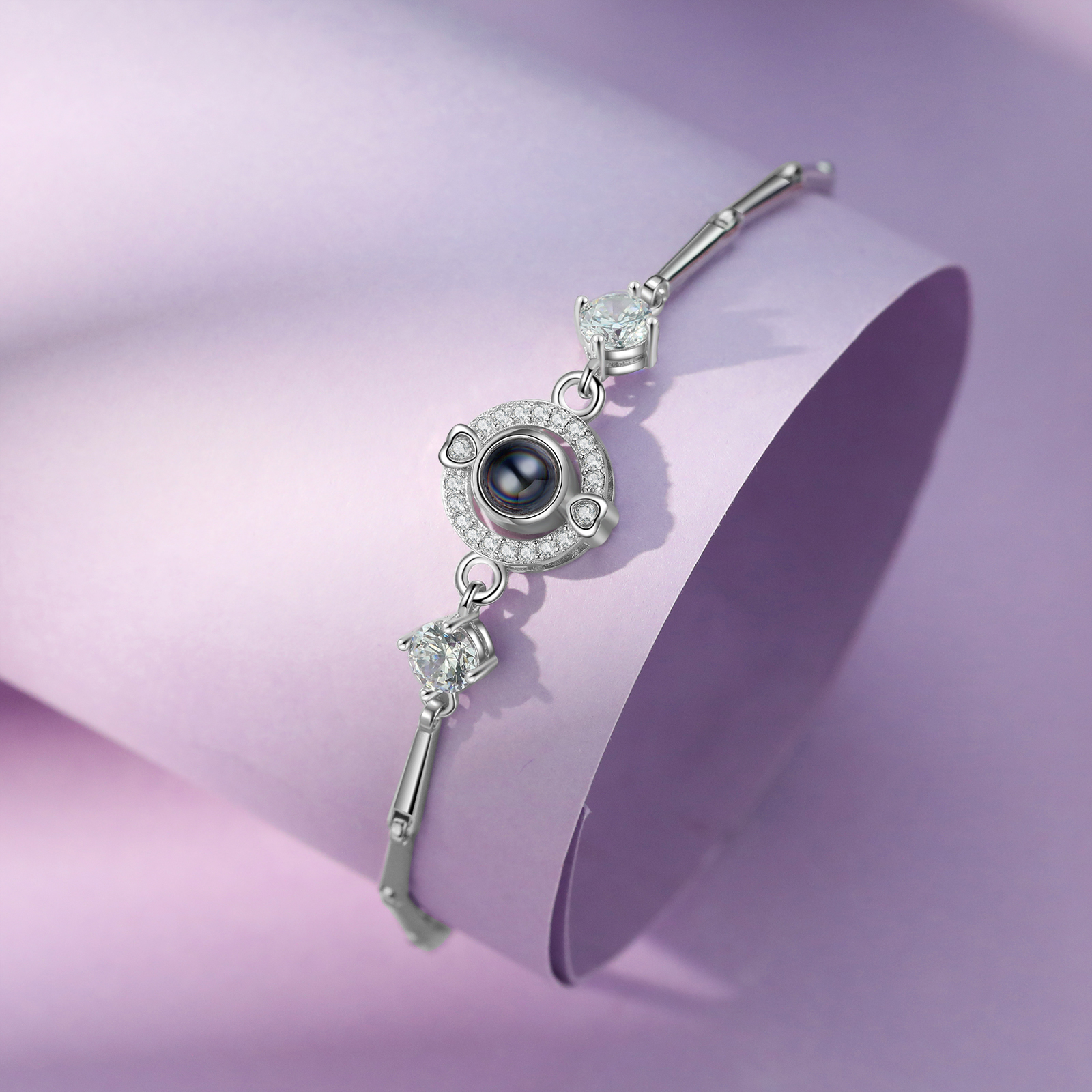 Pulsera con proyección de foto en color para mujer Brazalete de proyección-Jessemade ES