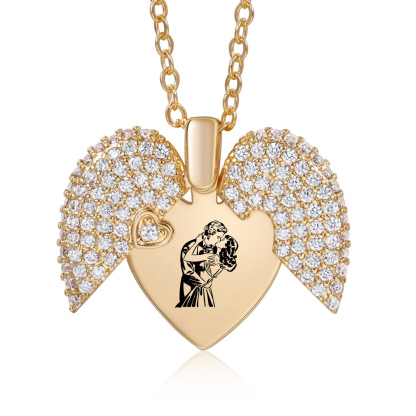 Collar en forma de corazón 1 foto personalizada-Jessemade ES