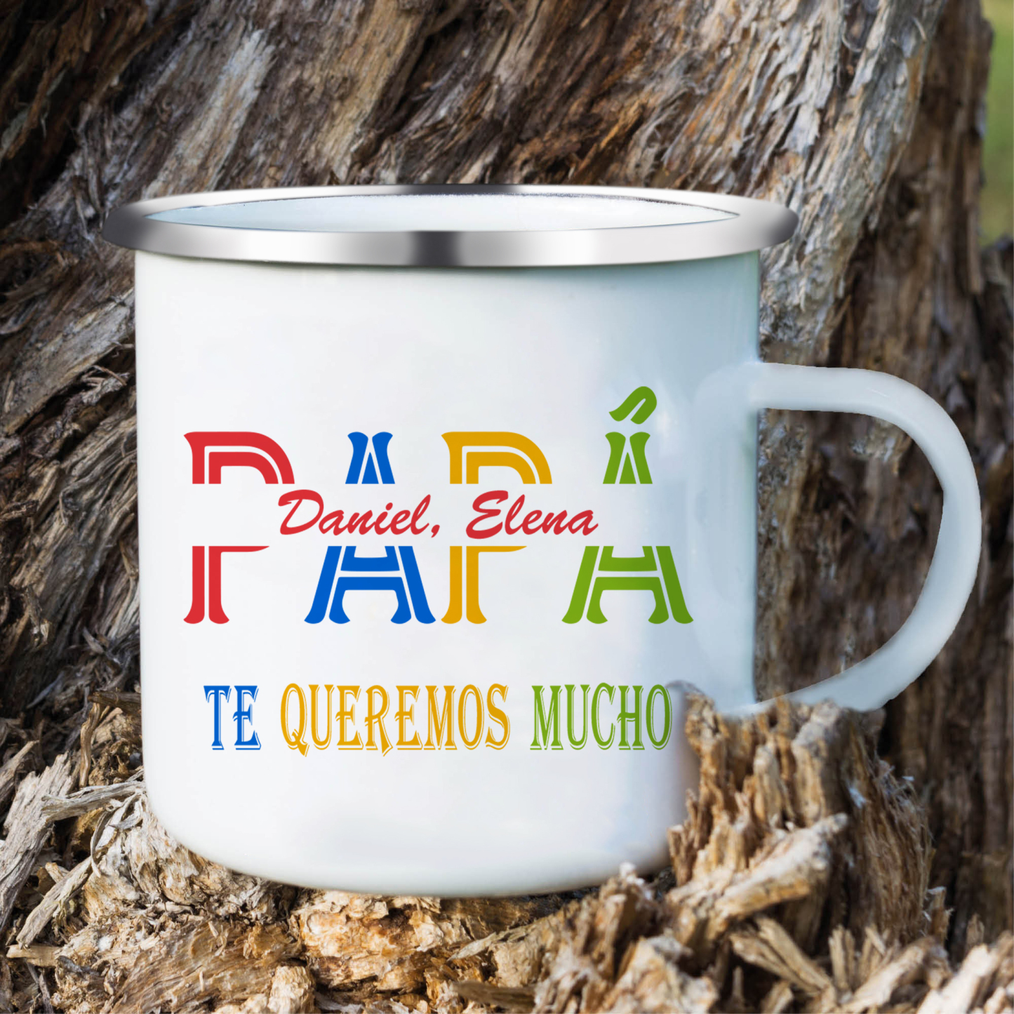 Taza para papá con 1 texto personalizado-Jessemade ES