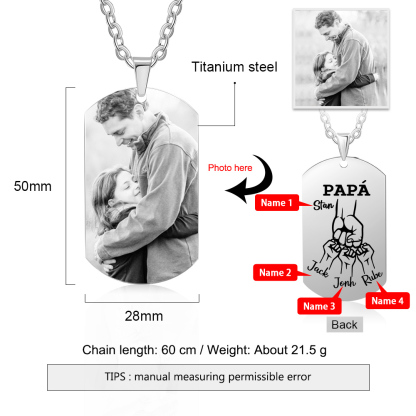 A MI PAPÁ-Collar 2-6 nombres personalizados de placa puño con puño-Jessemade ES