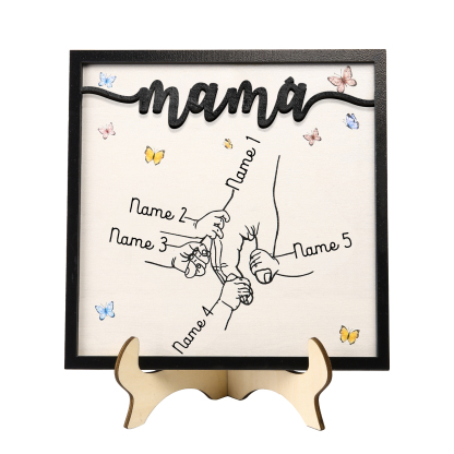 A mi mamá-Adorno 2-7 nombres personalizados decoración de madera mano con manitos-Jessemade ES