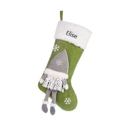 Adornos de medias navideñas con muñeco de genio Bolsa de regalo 1 Nombre personalizado-Jessemade ES