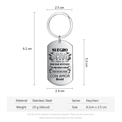 A mi suegro - Llavero con frase amoroso 1 nombre personalizado-Jessemade ES