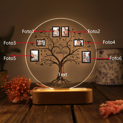 A mi mamá/abuela-Lámpara 3D Ilusión Luz de Noche Personalizada con 2-6 Fotos y 1 Texto-Jessemade ES
