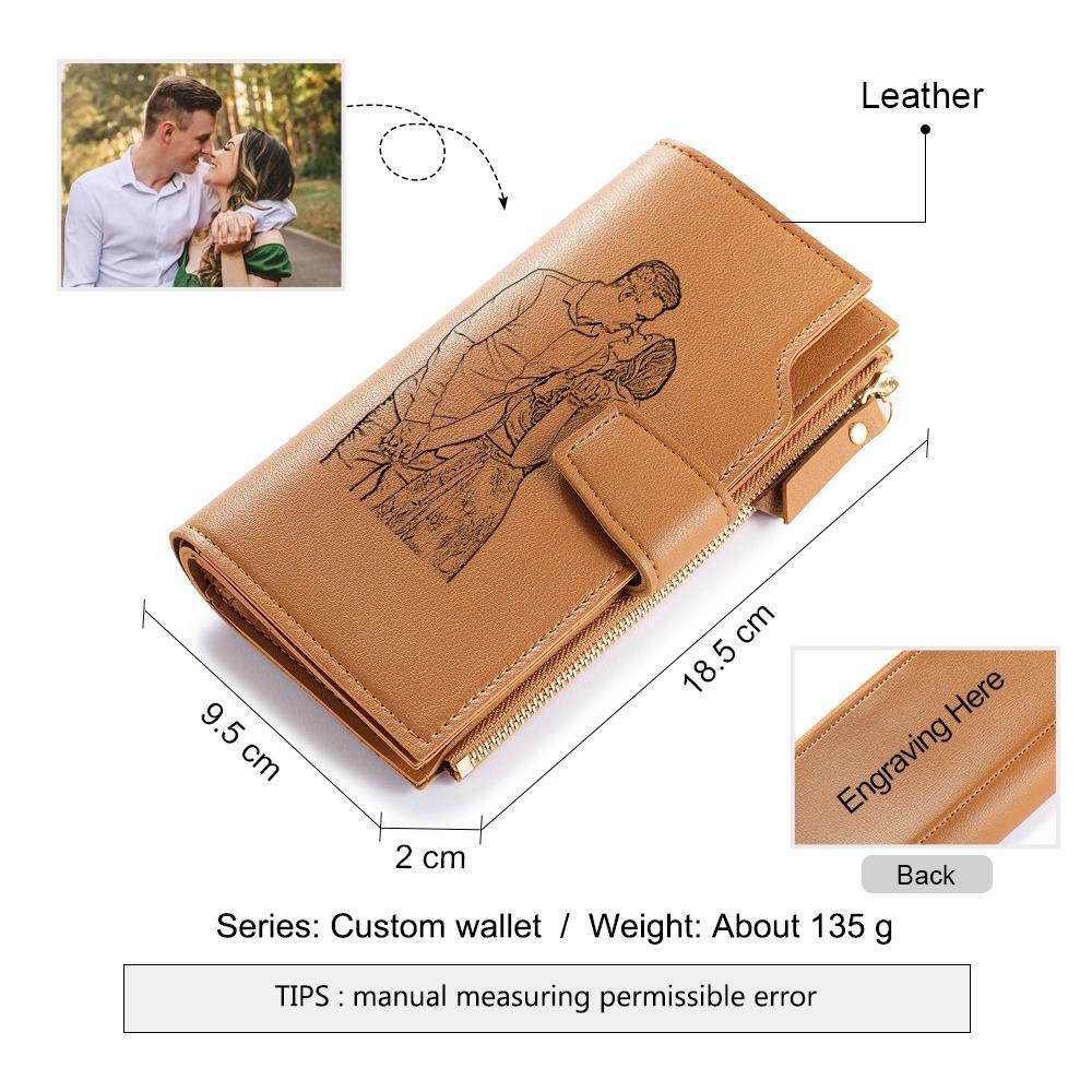 Cartera, billetera con 1 foto y 3 textos personalizados monedero clásico para mujer | Jessemade