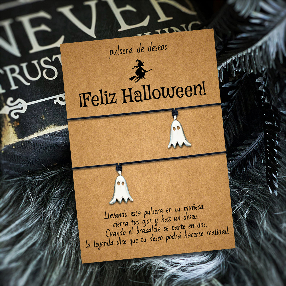 Pulsera de deseos-Unidad de 2 pulseras de fantasma👻 ¡Feliz Halloween!-Jessemade ES