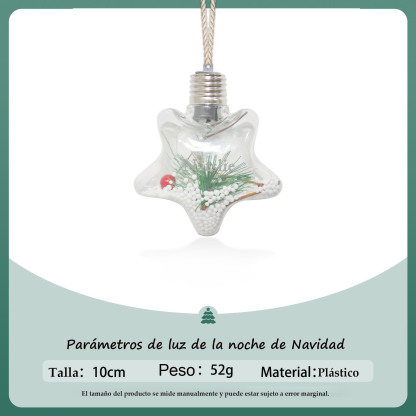 Bola navideña Adorno de Navidad 1 nombre personalizado en forma de estrella con luces LED 