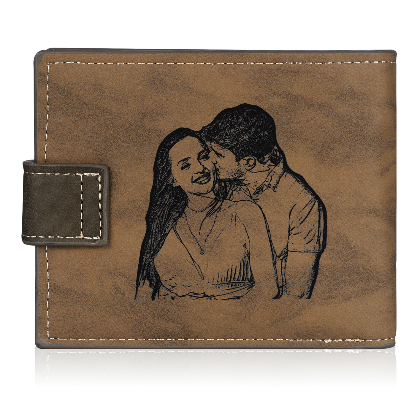 Cartera, billetera personalizada con 1 foto, 1 nombre y 1 letra monedero para hombre-Jessemade ES