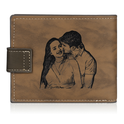 Cartera, billetera personalizada con 1 foto, 1 nombre y 1 letra monedero para hombre-Jessemade ES