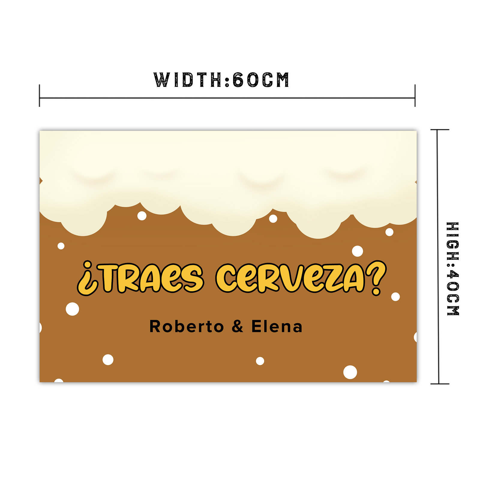 Felpudo/alfombra de entrada cerveza personalizado con 1 texto-Jessemade ES