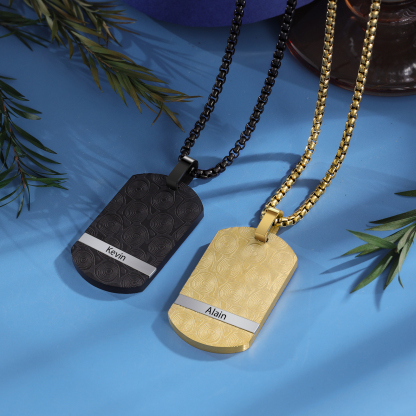 Collar de placa personalizado con 1 nombre para hombre-Jessemade ES