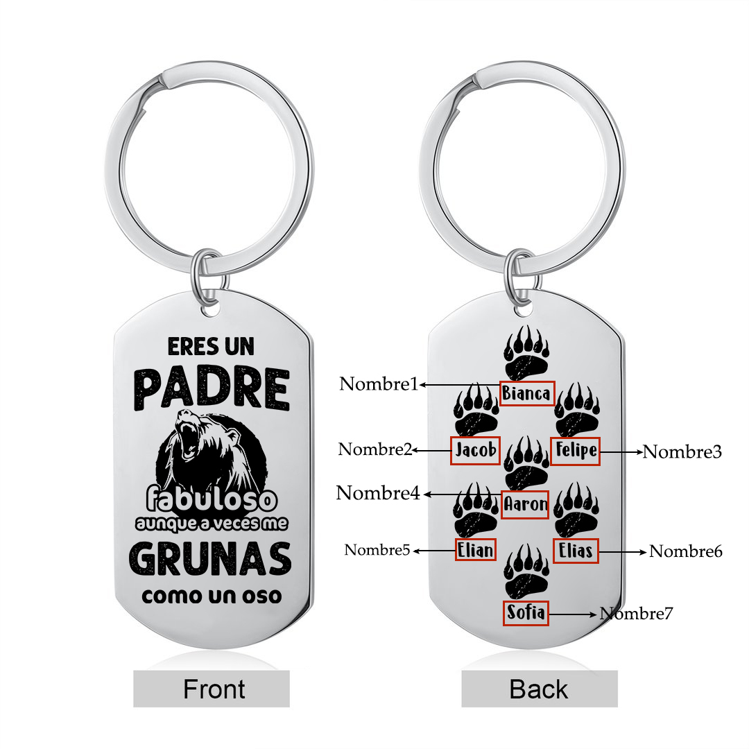 A mi papá-Llavero 1-7 Nombres Personalizados PADRE FABULOSO-Jessemade ES