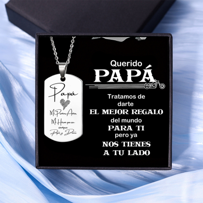 A MI PAPÁ-Collar de placa personalizada con texto y foto-Jessemade ES