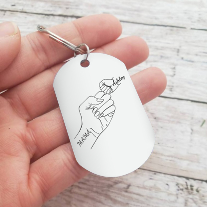 A mi mamá-Llavero 1-4 Nombres Personalizados "PUÑO CON PUÑO"-Jessemade ES