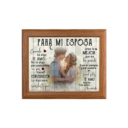 Para mi esposa-Marco de madera de 1 foto personalizada-Jessemade ES