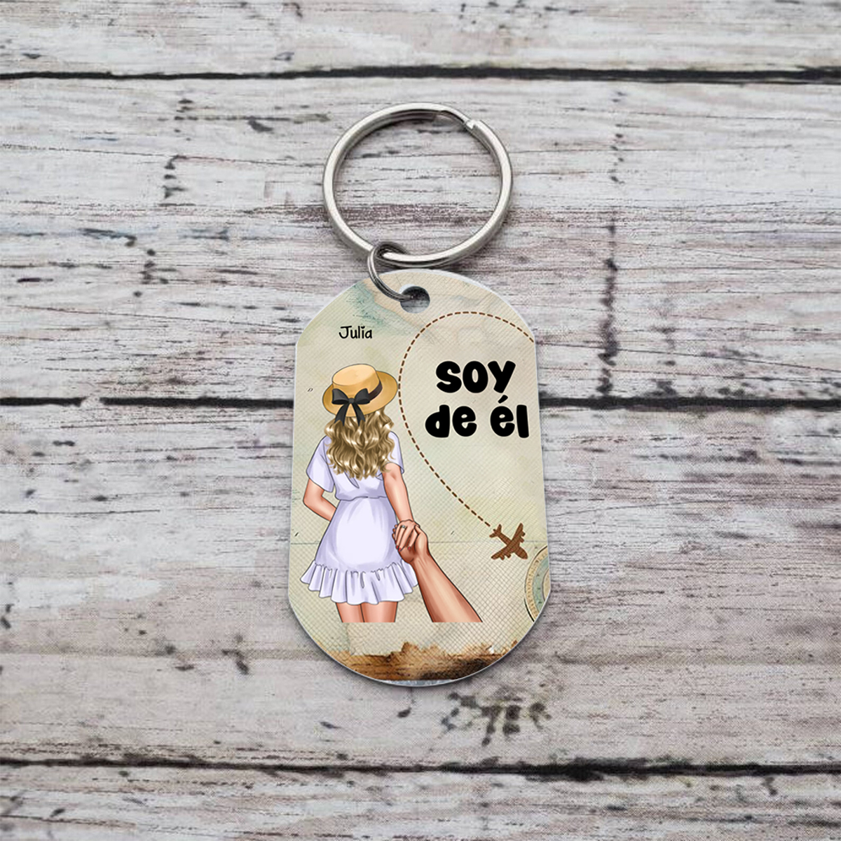 Unidad de llaveros para pareja personalizados con 2 nombres y figuras | Jessemade