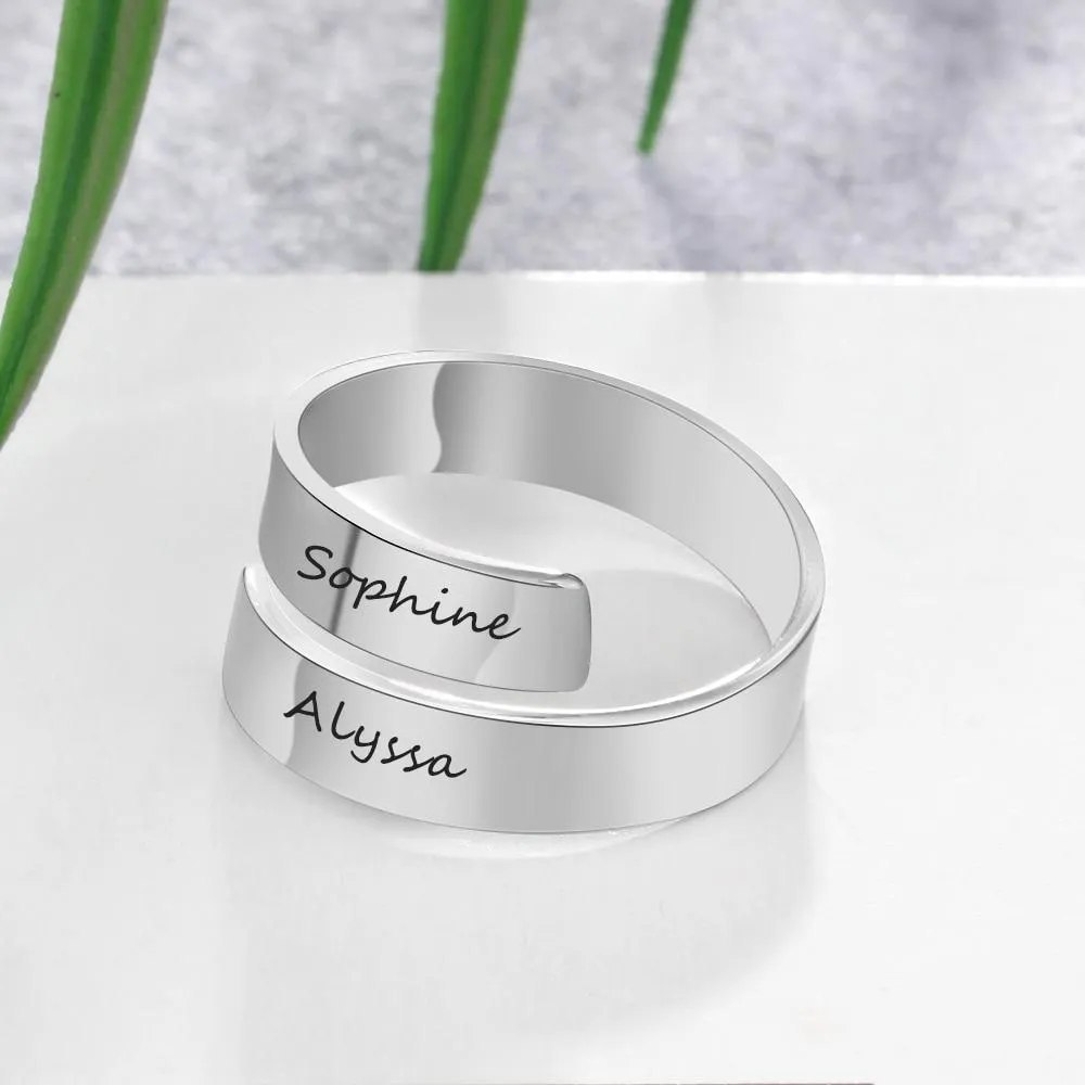 Anillo Ajustable con 2 Nombres Personalizados