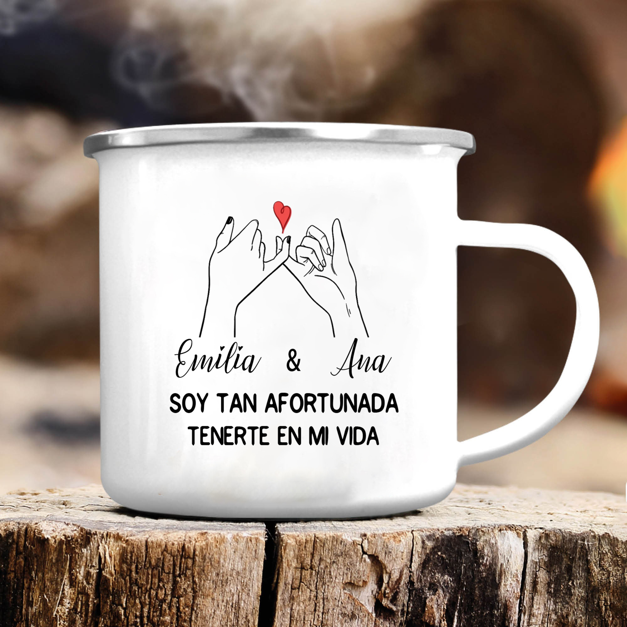 Taza para amigas pinky swear 2 nombres personalizados-Jessemade ES