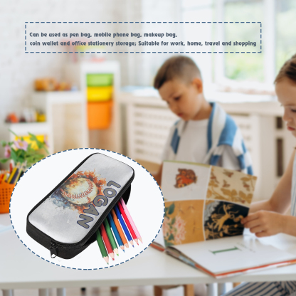 Estuche personalizado con nombre con diseños coloridos de pelota para niños
