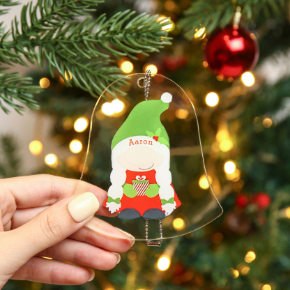 Navidad-Ornamento navideño de acrílico genios en forma de campanilla con 1 nombre personalizado